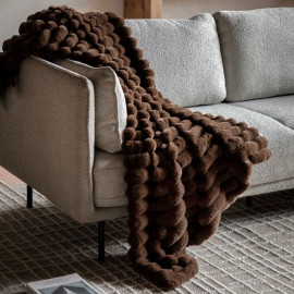 Ribbed Faux Fur Throw – Chocolate